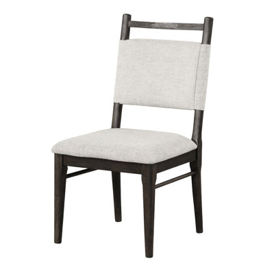 Dark Walnut Contemporary Dining Chairs With Fabric Upholstered 100% Seat And Leg Design, 2 - Piece Modern For