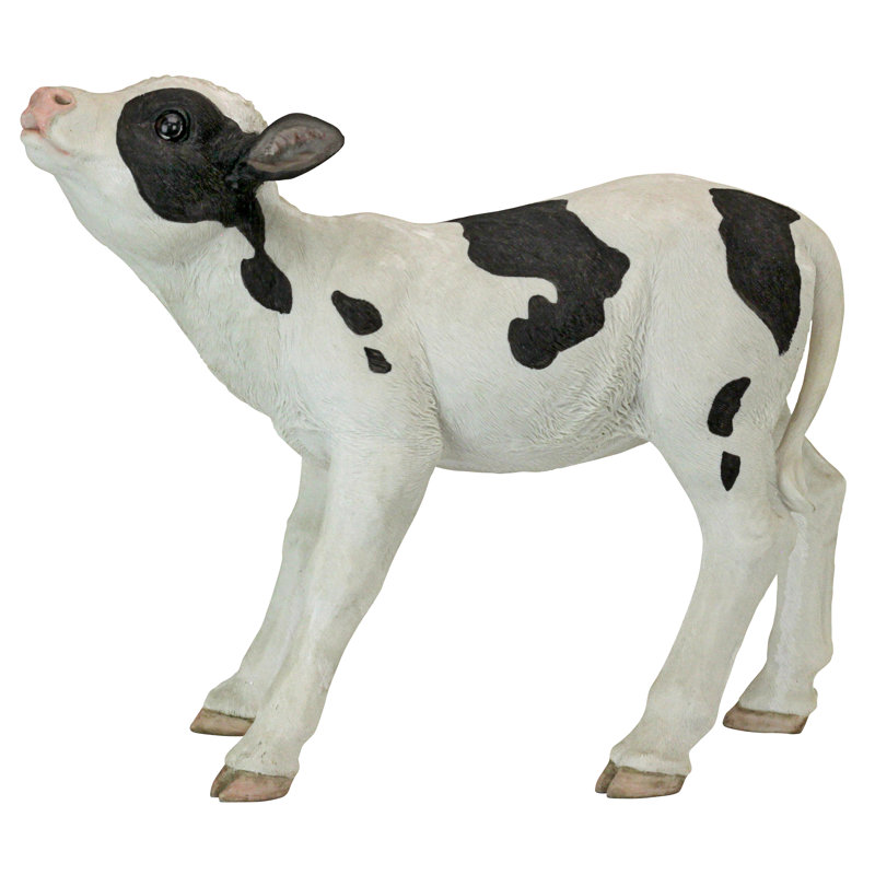 Clarabelle White and Black Resin Farm Animal Cow Statue