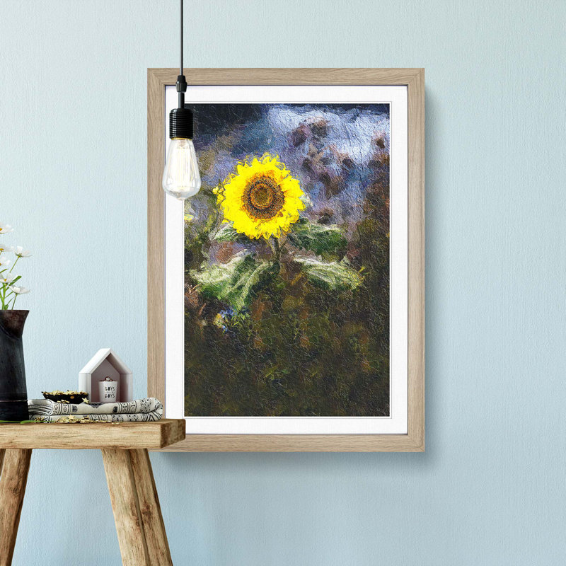 Sunflower - Picture Frame Painting Print, 36cm H x 27cm W x 2cm D, Oak Framed