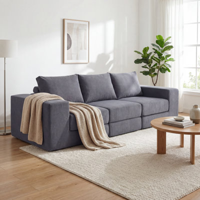 Boneless Corduroy Sleeper Sofa Convertible Sofa Bed Modular Sectional Sofa - No Assembly Required