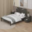 Ensemble de chambre à coucher 3 pièces, lit plateforme avec deux lumières de chevet, table de chevet 2 tiroirs-105501740-105501741