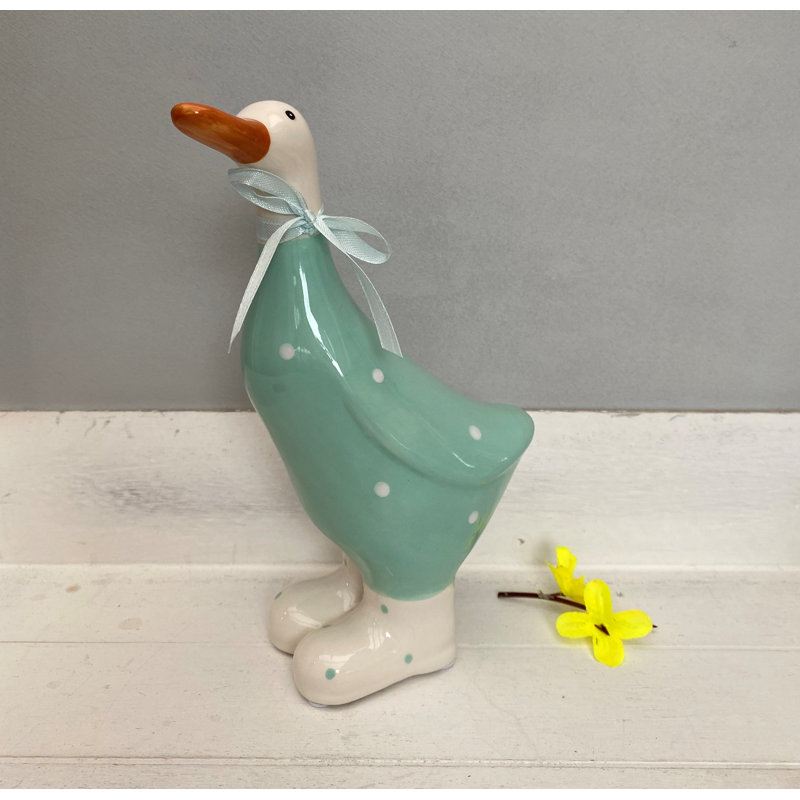 Tedeschi Animals Statue, 19" H x 4" W x 4" D, Teal/White