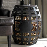 Barrel Cork Solid Wood Top End Table