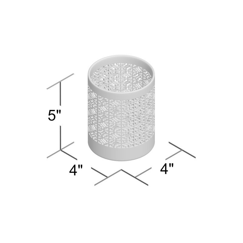 5'' H Tabletop Votive Holder, White/Orange