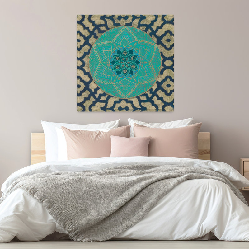 Patine Mandala II, art floral, H 32 po x l 32 po