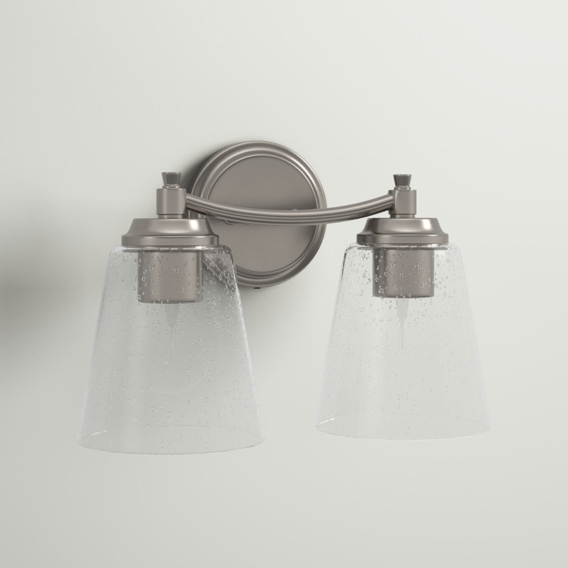 Damarye 2 - Light Dimmable Vanity Light, Clear Seeded, Brushed Polished Nickel