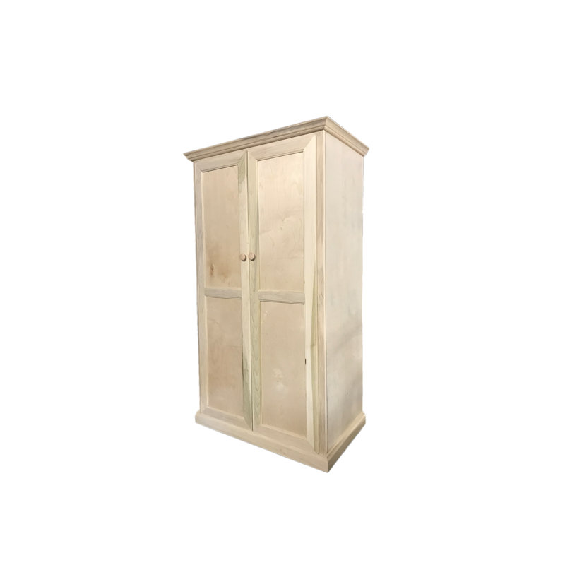 Bureau armoire en bois massif Breeda, Brut