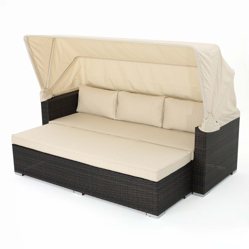 Ensemble de canapé Pario avec auvent, Beige, Dark Brown
