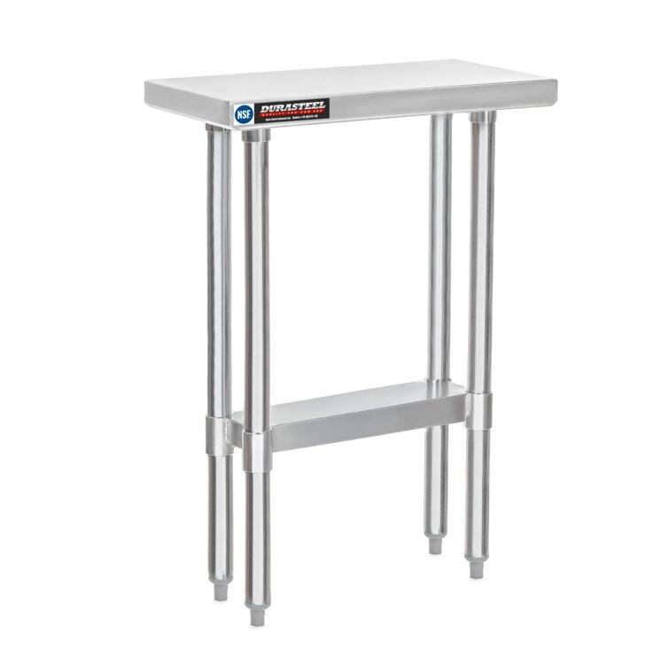 DuraSteel 24 x 12 Inch Commercial Stainless Steel Workbench Table