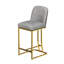 2 tabourets hauts pivotants à 360 °, gris et doré, design tendance, siège moelleux, matériau, pour bar, restaurant, comptoir de cuisine, bureau, facile à nettoyer et à installer, en mousse confortable et moderne