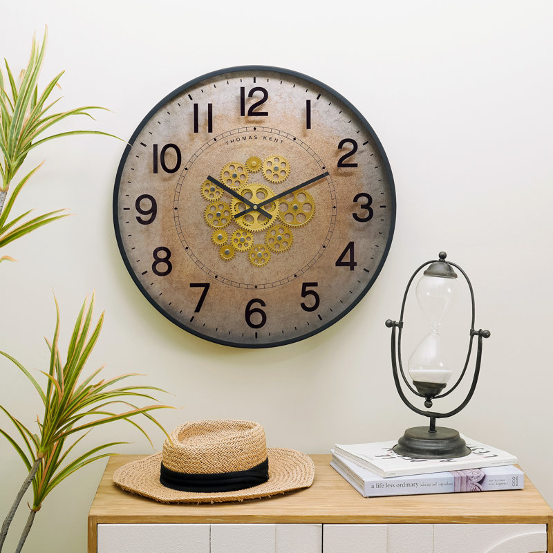 Jiovanny Oversized Real Moving Gear 20.87" Modern Industrial Steampunk Metal Wall Clock
