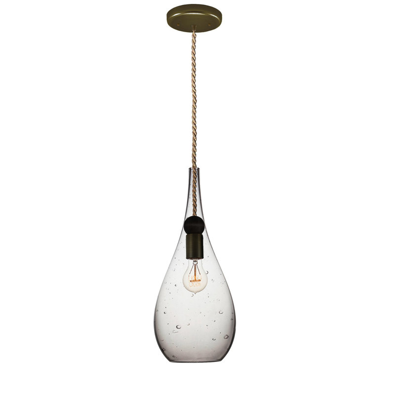 Luminaire suspendu en forme de larme à 1 lumière Earth, Brun