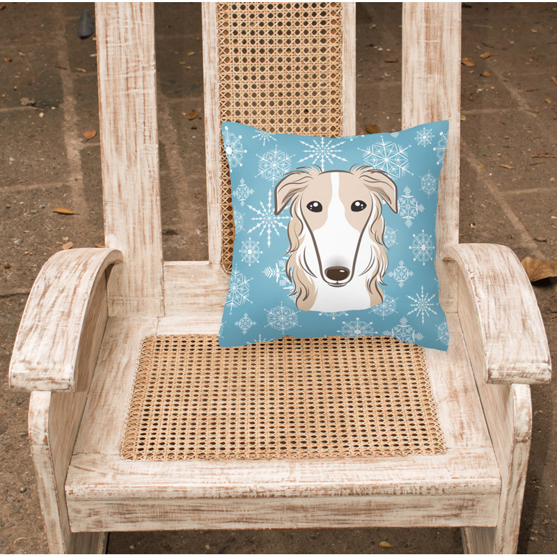  Coussin Snowflake Borzoi 14 "