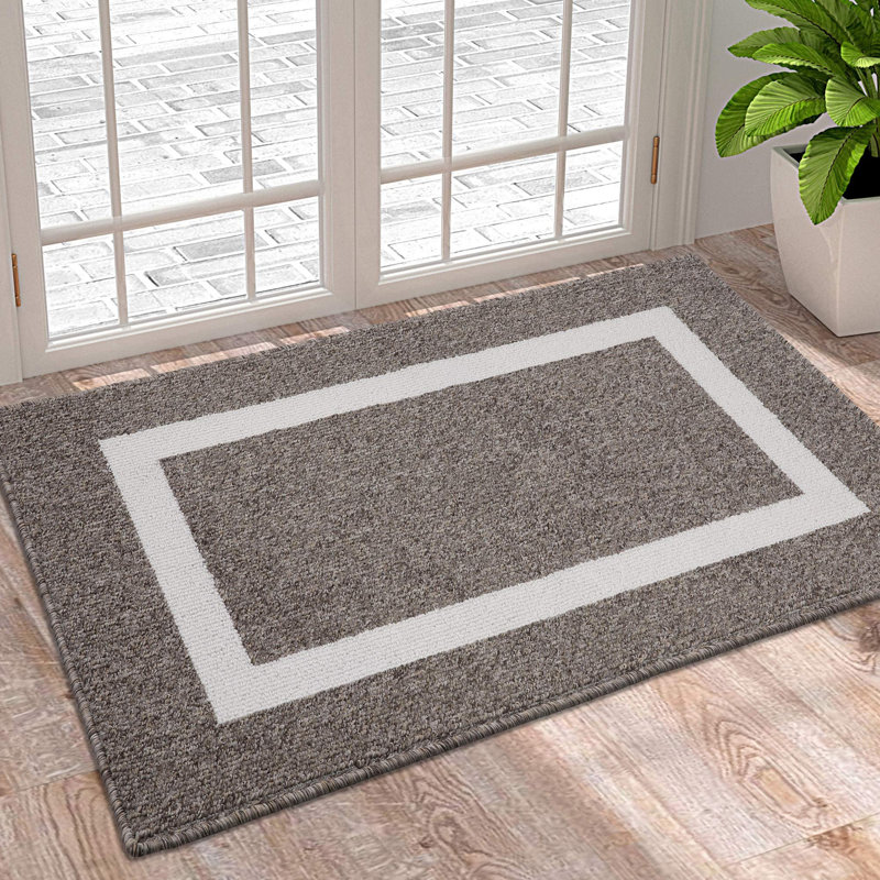 Rubber Non-Slip Indoor Outdoor Door Mat, 38.1cm W x 61cm L, Navy