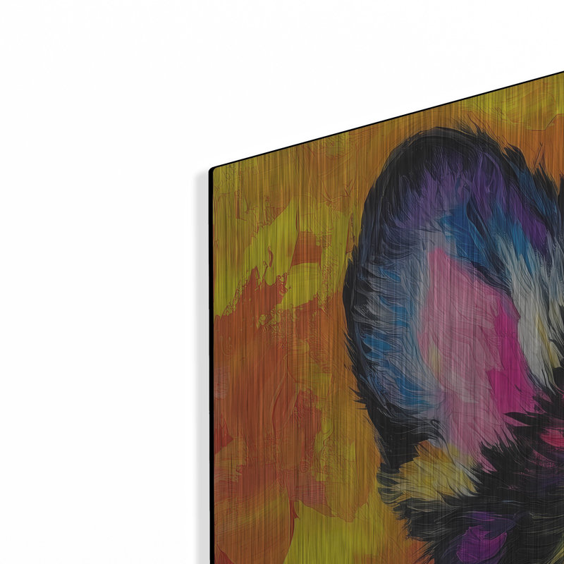  «Wouf German Shepherd» par Rich Monet, art mural en métal, 36 po x 36 po, H 36 po x l 36 po