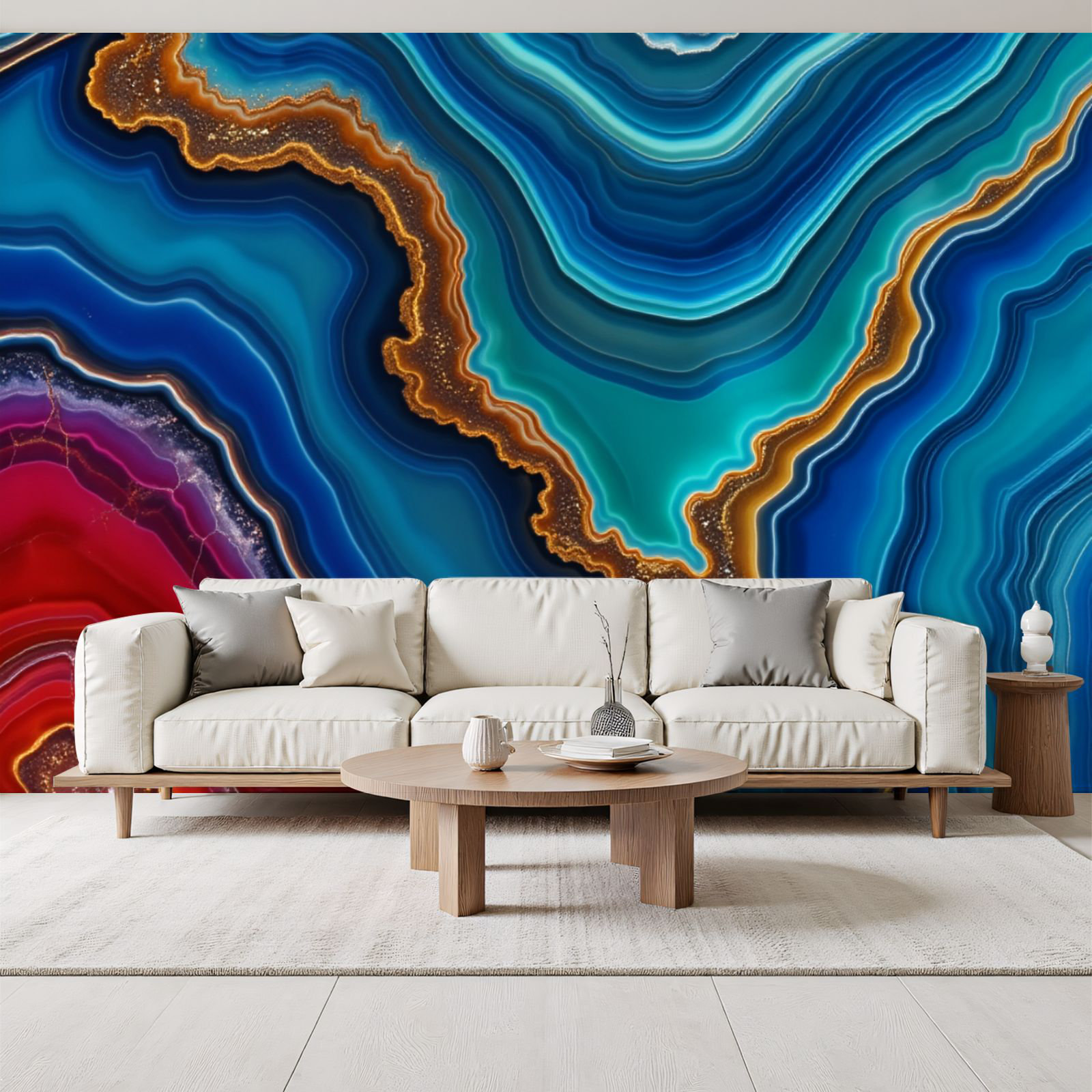 Red Barrel Studio Peel and Stick Wallpaper Abstract Agate Geode Layers ...