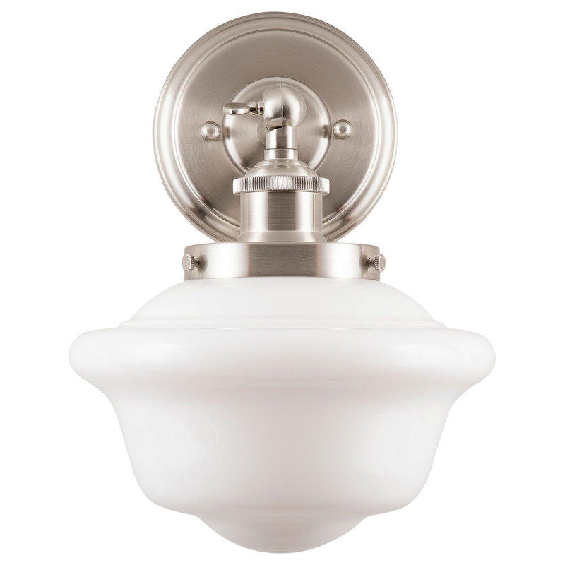 Sille Dimmable LED Bath Sconce, Polished Chrome, Milk