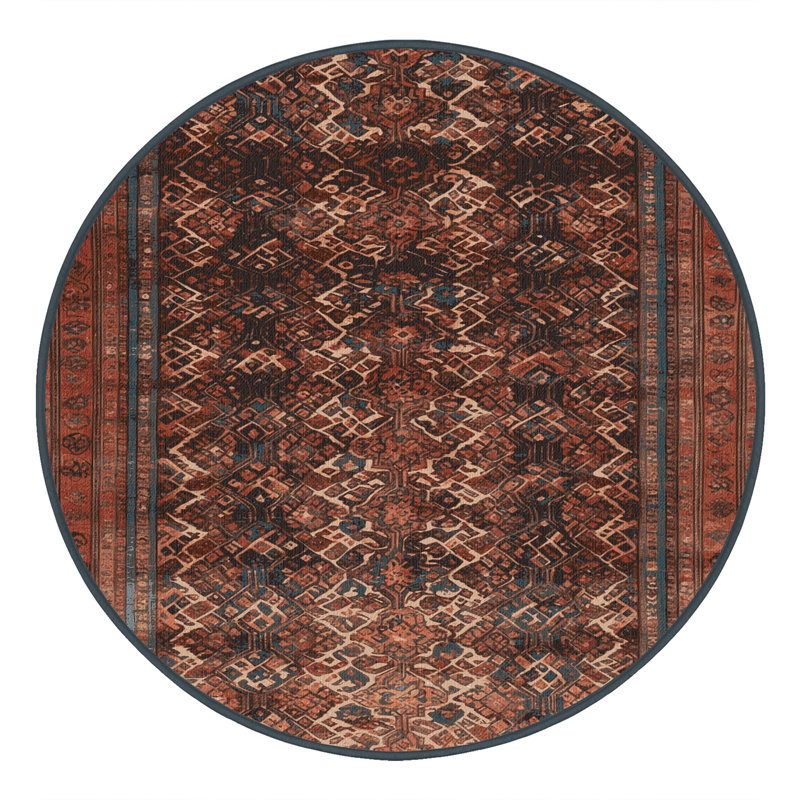 Tapis brun lavable à la machine, Rond 4 pi