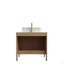 Meuble-lavabo de salle de bain 30 po avec lavabo, armoire de rangement autoportante en contreplaqué avec 2 portes, lavabo rectangulaire en céramique et comptoir en pierre Sinte à motif de travertin Roma
