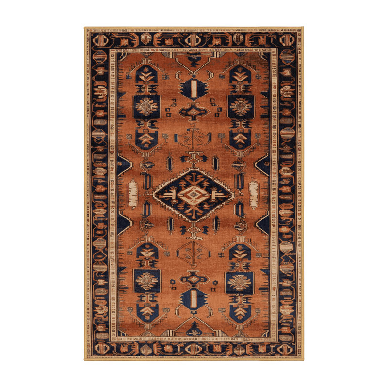 Tapis brun lavable à la machine, Rectangle de 5 pi x 8 pi