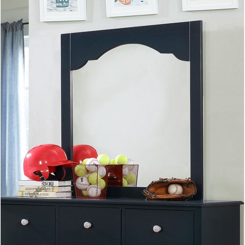 Commode 7 tiroirs avec miroir Evanoff, Bleu