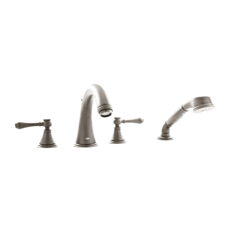 Robinet de baignoire romaine à fixation sur le comptoir Geneva, Nickel brossé