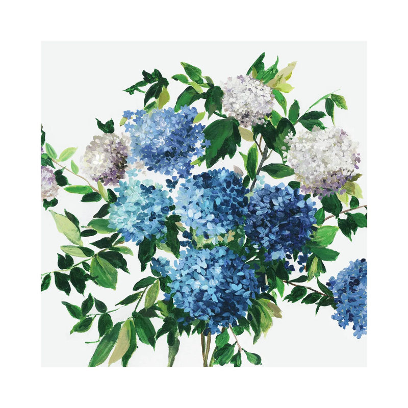 Blue Petals by Asia Jensen - Print on Canvas, Wrapped Canvas, 93.98 cm H x 93.98 cm W x 1.91 cm D
