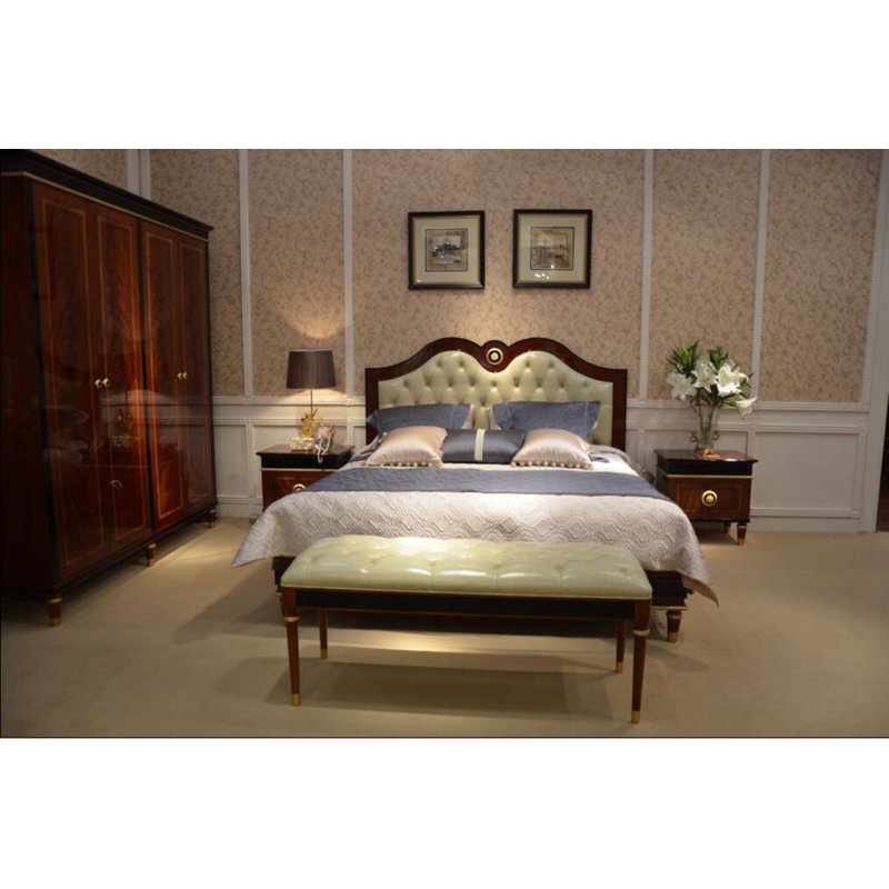 Yeates Genuine Leather Upholstered Bench