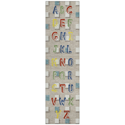 Machine Washable Indoor/Outdoor Chantille ACN2827 Alphabet Rug