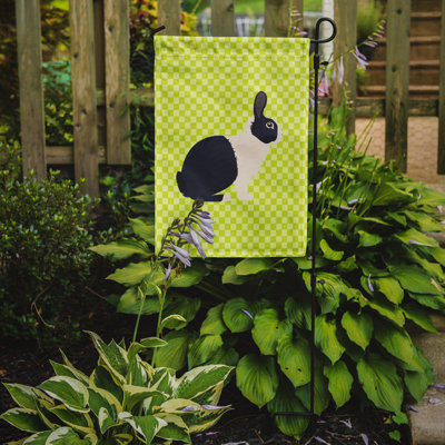 Mélange de polyester à 2 côtés 15 x 11 po de lapin check drapeau de jardin Dutch