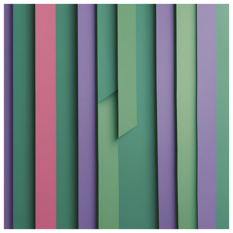 Vertical Stripes Green Purple Bath Mat, 34in W x 21in L