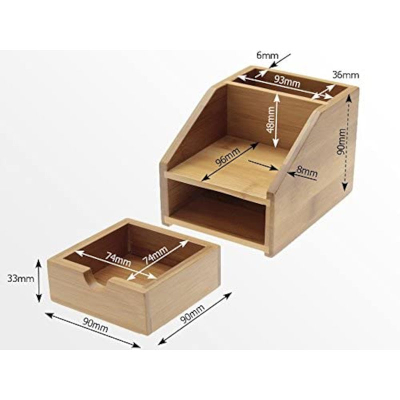 Wheeler Bamboo Desk Organiser