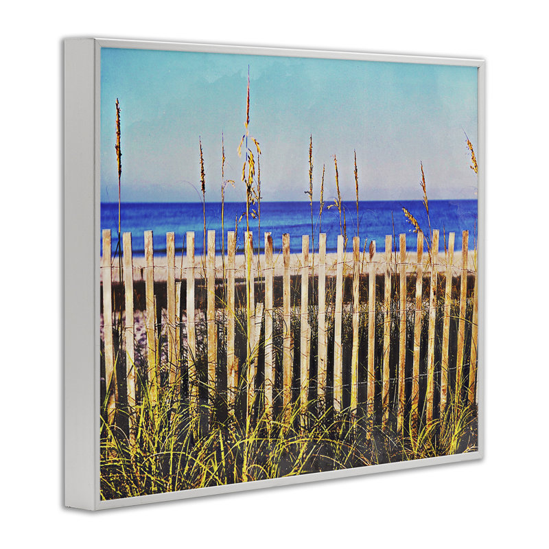 Reproduction d'art giclée sur la plage en Floride par Bill Carlson, Giclée encadrée blanc bord de mer, H 16 po x l 20 po
