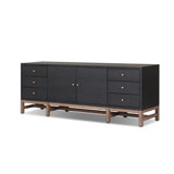 Fiona Media Console-Black Raffia
