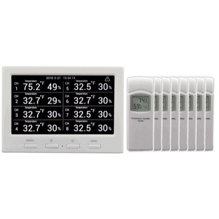 Weather Station 3 Wireless Sensors, DCF Radio Controlled Clock – Gain  Express