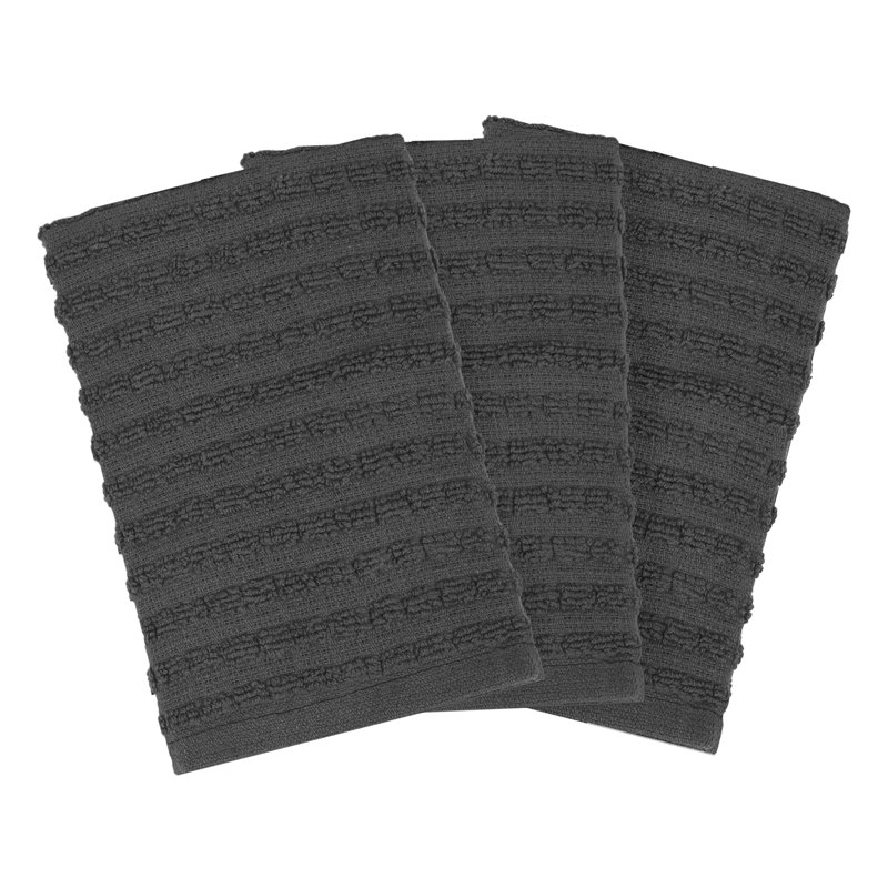 Cotton Waffle Dish Cloth Kitchen Towel, Graphite
