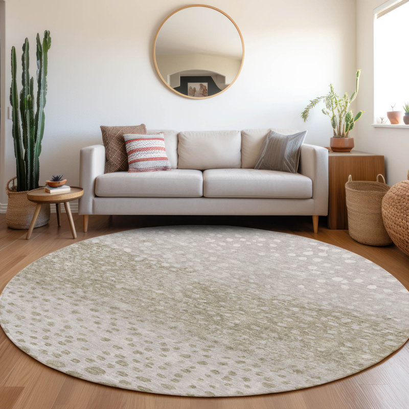 Nuvane Taupe Washable Indoor-Outdoor Rug - , 8' x 8'