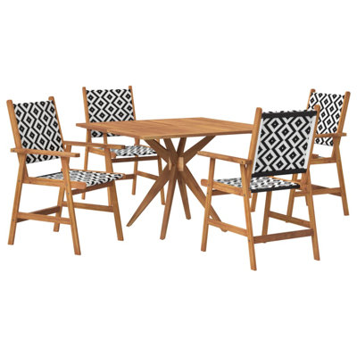 4 - Person Solid Wood Patio Dining Set Square Table