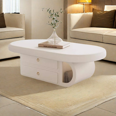 Table de bout ovale Crème fraiche