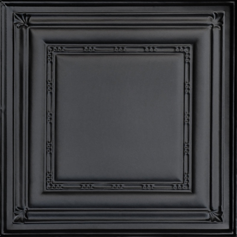 Carreau de plafond suspendu en étain 2 pi x 2 pi Eyelet, Noir
