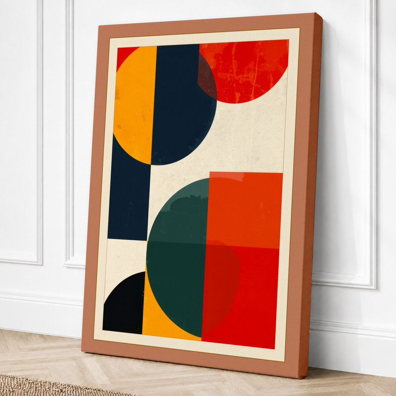 Harmony Geometric - Wrapped Canvas, 24x16 - 61.0 x 40.6 cm, Terracotta Border