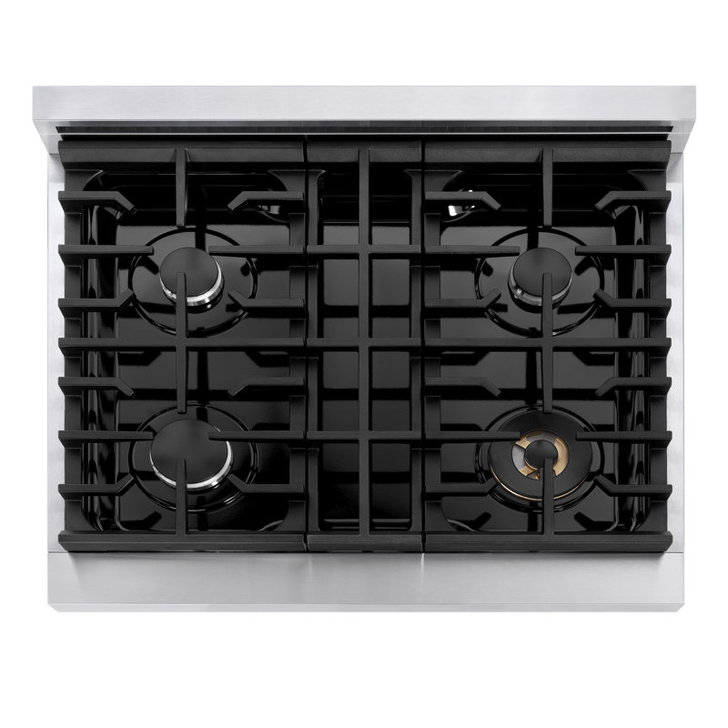 ZLINE 30 in. Paramount Gas Rangetop with 4 Burners and Porcelain Cooktop in Stainless Steel, Stainless Steel