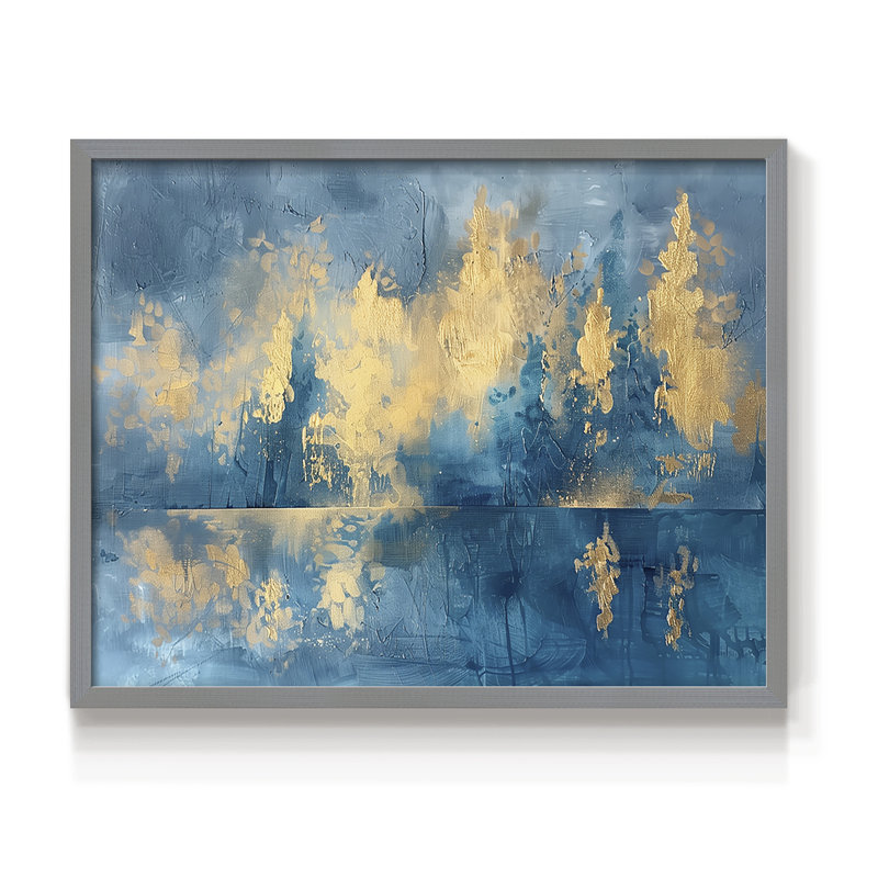 Abstract Series-CLXIX -Framed Print - Restickable, Grey, 16" H x 20" W
