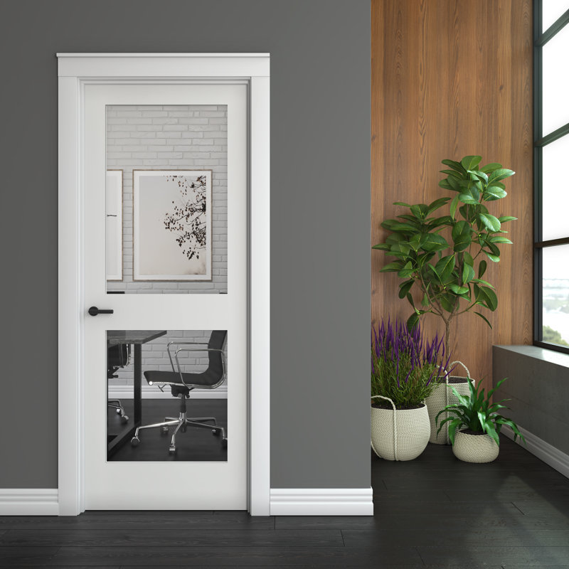 Portes françaises style shaker en verre transparent 80 po 2-Lite, 30 po x 80 po