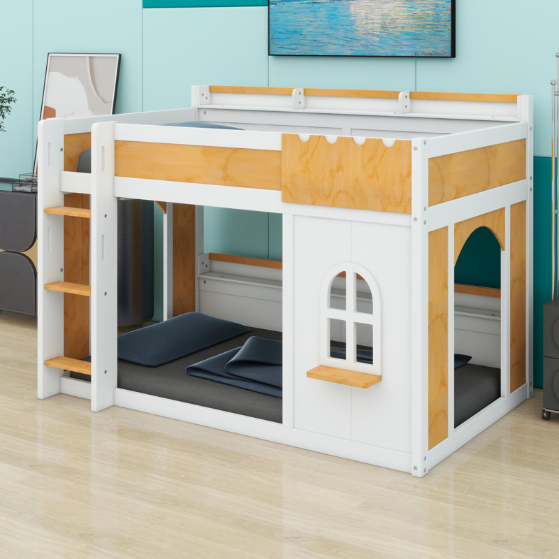 Bunk Bed With Storage Shelves,Window
