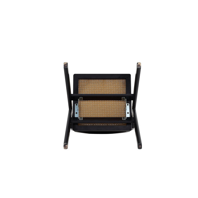 Moses Folding Dining Chair In Cane, Black, 4