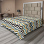 Kaki, bleu, gris, sépia / chevron