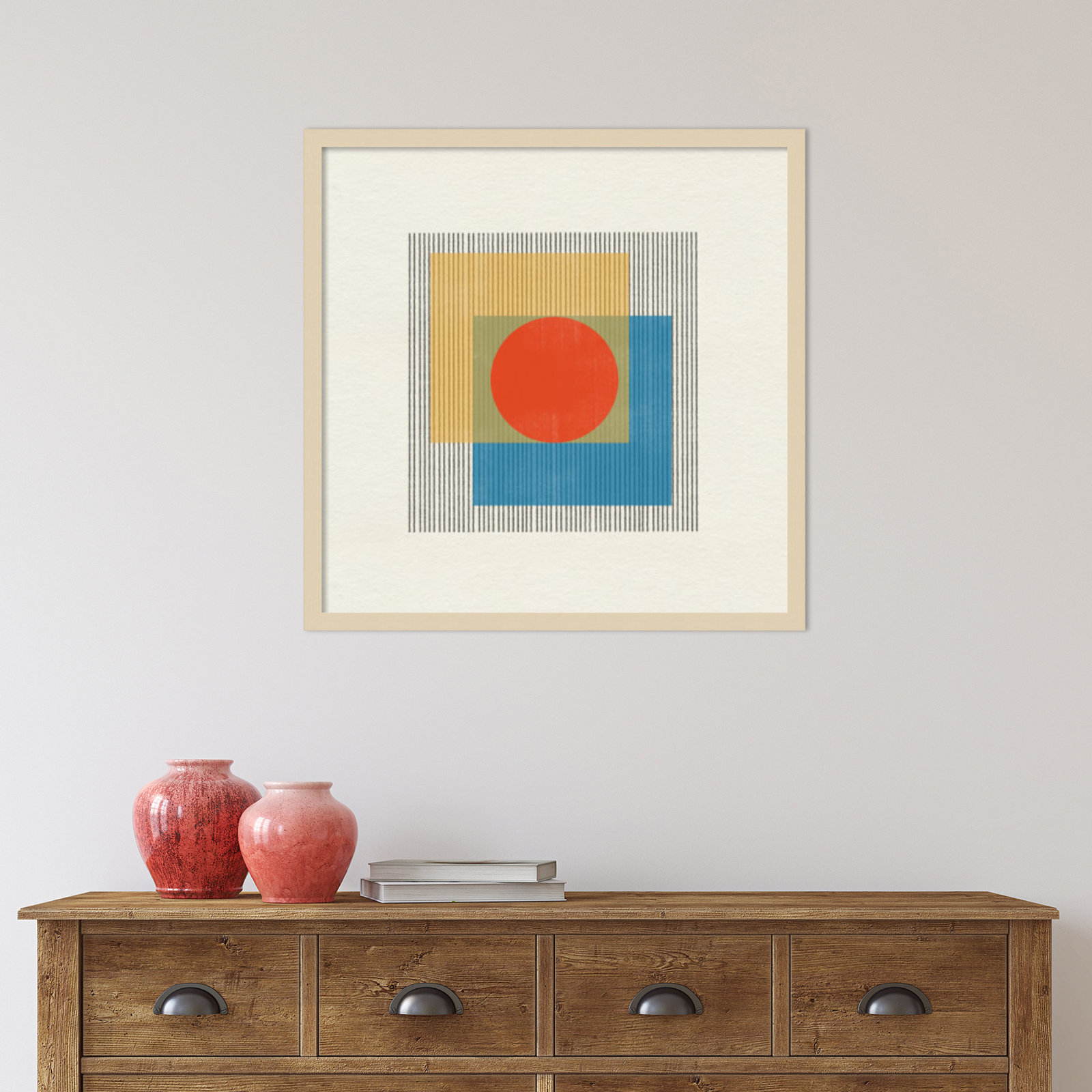 Midcentury Modern Object No 3 Print, Brown, 25" H x 25" W x 1" D