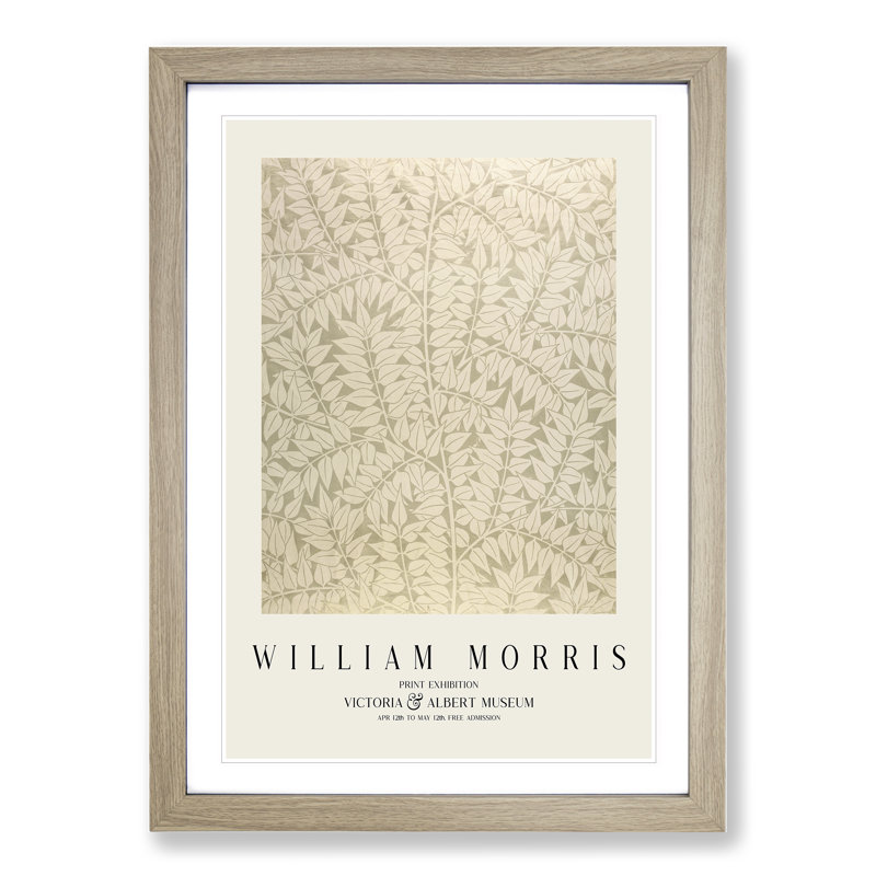 Branch by William Morris - Picture Frame Art Prints, 36cm H x 27cm W x 2cm D, Oak
