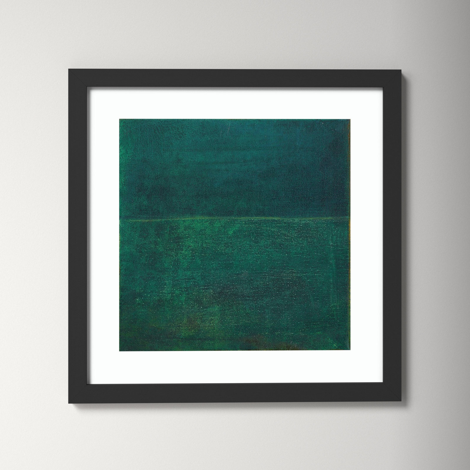 Green Zen I by Jodi Fuchs, Black Framed Paper, 18.12" H x 18.12" W x 0.88" D